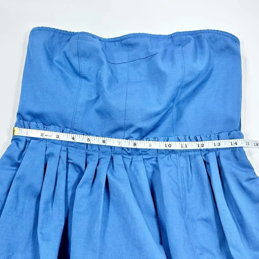 Marc by Marc Jacobs Kline pleased periwinkle blue strapless full skirt dress 10